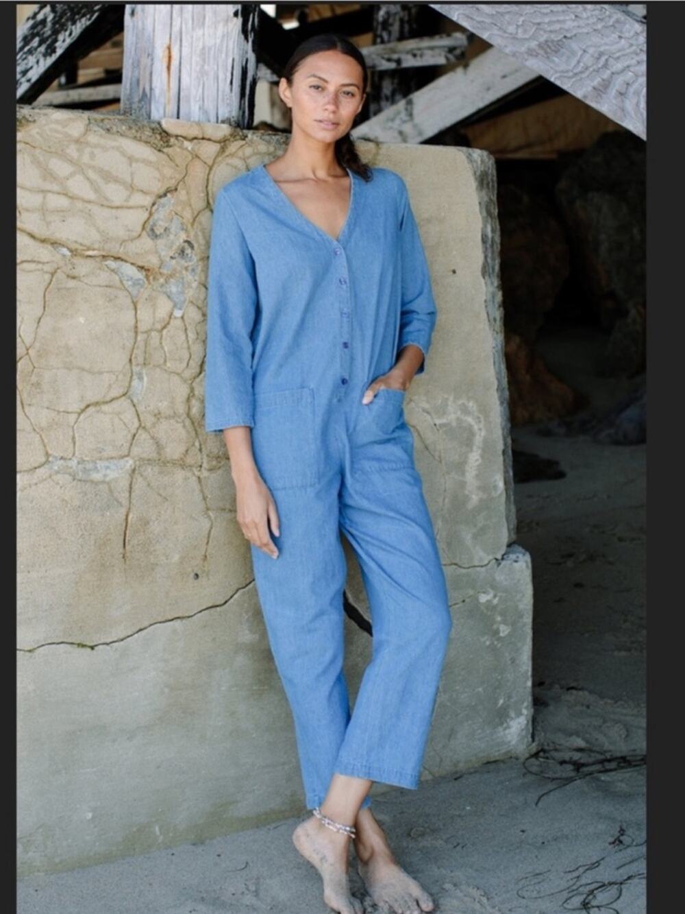 Rachel Pally XS Denim Troy Jumpsuit